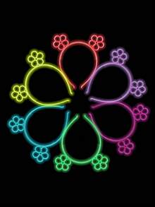 6个霓虹皇冠头箍，生日、节日派对发光装饰，夜光头箍，返校季、情人节霓虹服装配饰 - 彩色 - 查看 10