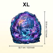 水晶矿景观 - 木制拼图，不对称动物形状木制拼图玩具，独特的派对游戏礼物，装饰艺术画，桌面魔术拼图，独特的儿童益智拼图，节日礼物，适合成人，万圣节礼物，圣诞节礼物，生日礼物（2D 拼图） - 彩色 - 查看 12