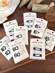 12件套波点发夹套装，复古时尚百搭发饰 - 适合女性和女孩，可瞬间提升您的整体造型精致度，无论搭配简约休闲装还是优雅礼服，都相得益彰。发夹、发爪、发卡、发夹、发饰、发卡 - 彩色 - 查看 7