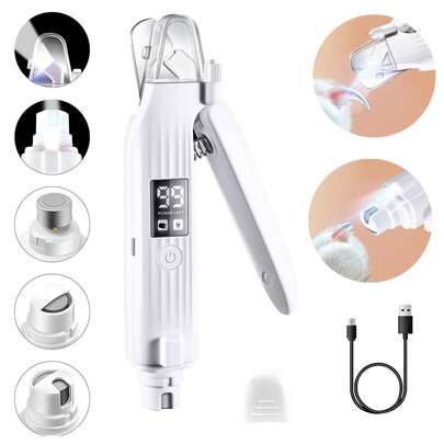 1件装，二合一宠物指甲护理工具，适用于狗狗、猫咪，电动磨爪器带LED灯，可充电指甲剪，修剪器，指甲锉，适用于各种体型，宠物日常使用