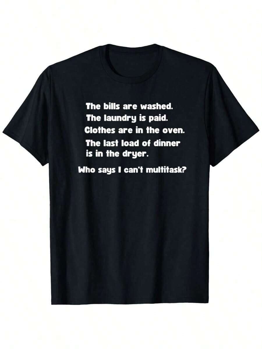 Funny Graphic T-Shirt - Cute, Multitask, Joke, Humor, Sarcastic Novelty Tee - Black - View 1