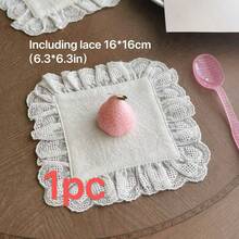 1件/6件/10件韩式Ins风格心形蕾丝小餐巾餐垫，多用途防尘布，适用于食物摄影