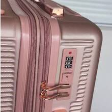 Carry-On Luggage Kit + Toiletry Bag, High Quality, 4 Double Wheels 360 Degree Rotation/ Travel Suitcase - Hoa hồng vàng - Xem 6