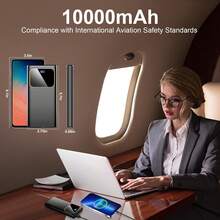 Ordtop Pin dự phòng 10000 MAh, Pin dự phòng USB-C Đầu vào & Đầu ra Nhỏ nhưng Mạnh mẽ Có Cáp, Chức năng Sạc nhanh Pin ngoài (3.0A) Tương thích với Pin điện thoại di động ngoài trời Thích hợp cho Kỳ nghỉ hè Du lịch/Cắm trại ngoài trời và Nguồn điện dự phòng khẩn cấp Quà tặng cho Gia đình, Bạn bè, Sinh nhật Bộ sạc di động Hiển thị nguồn ngoài trời - màu đen - Xem 7