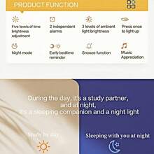 NieNie USB Powered Music Digital Alarm Clock With 11 Colors RGB Mood Light 2 Alarm Night Mode 5 Levels Brightness Adjustment Snooze Table Clock 12/24H 4 Levels Adjustable Volume USB Output Wake-Up Sleep Reminder Security Mode LED Clock Home Decor Room Decor