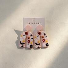 1 pereche de cercei cu pandantiv acrilic cu elemente de groază cu fantome drăguțe și amuzante de Halloween, cadou pentru petrecere și sărbătoare pentru femei