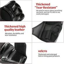 1 Pair Half Finger Punching Bag Gloves, Padded Hollow Palm Thickened Boxing Gloves, Unisex MMA Gloves With Wrist Wrap For Kickboxing, Muay Thai, Combat Fighting - Multicolor - View 4