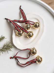 6pcs Gold Christmas Bells,DIY Christmas Tree Ornaments,Santa Sleigh Bells Christmas Tree Decorations Xmas Party Gifts Favors Home Decor Christmas Decorations Room Decor Winter Christmas Decorations Home Christmas Gifts Christmas Decor - Gold - View 8