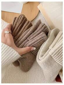 5 pares de calcetines de invierno para mujer, gruesos y cálidos, de punto suave y vintage, para usar con botas de nieve o de tobillo