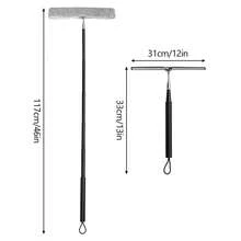 All-Purpose Squeegee Kit – 12" Streak-Free Window Cleaner With Extension Pole For Home, Car & Bathroom Use - Black - View 6