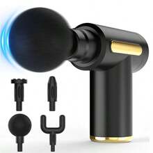 [Electric Massage Gun] 1200*2 Lithium Portable Electric Fascia Massage Gun - 4 Replaceable Massage Heads, 6-Speed Mode, Deep Tissue Impact Muscles, Relieve Muscle Tension, For Body, Back And Neck Massage With LCD Screen