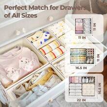 12pcs/6pcs/4pcs/3pcs/1pc Beige Baby Clothes Fabric Compartment Underwear Storage Box, Foldable Deep Drawer Organizer For Socks, Bras, Towels, Ties, Newborn Baby Gifts