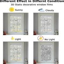 PET matte Fensterfolie zur Wärmerückgewinnung, Regenbogen-Fensteraufkleber, abnehmbare 3D-Buntglas-Fensterfolie für Büro, Badezimmer, Küche - Silber - Übersicht 19