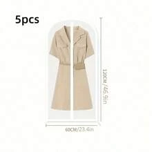 1-5 piezas Funda protectora transparente y gruesa de PEVA lavable, Funda para traje/chaqueta, Bolsa colgante antipolvo, Funda para vestido de novia, Bolsa colgante de almacenamiento para armario - Multicolor - Ver 17