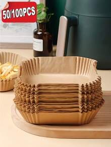 Air Fryer Paper Liners, Paper Air Fryer Liners, Non-Stick Baking Paper, Square/Round Air Fryer Mats, Baking Tools, Kitchen Gadgets, Kitchen Accessories, Suitable For Frying, Baking, Cooking, Grilling And Microwaving