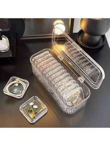 10/5/1pc Clear Nail Storage Box,Press-Type Fake Nail Organizer, Display Case For Acrylic Nails, Jewelry & Cosmetics,Compact Plastic Desktop Container For Salon & Home, DIY Beads & Nail Art Tools,Great For Christmas Gifts,Portable Box Wear Nail Packaging Box For Nail Art Jewelry Lovers Can Be Reused In Multiple Scenarios