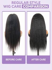 OQ Hair Wear Go Glueless Wig Kinky Straight Natural Color Pre-Cut & Pre-Plucked 9x6 Transparent Lace 180% Density 16-30 Inch Pre-Bleached Free Shipping Unprocessed Real Huamn Hair No Glue Needed - SNatural - View 8