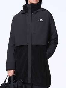 CAMEL CROWN Jachetă de iarnă pentru femei, jachetă detașabilă, impermeabilă și rezistentă la vânt, trei în unu, Soft Shell Fleece, caldă și în aer liber