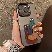 Funda de Teléfono Creativa con Figura de Arcilla Pequeña para iPhone15/15Plus/15Pro/15Promax, 14/14Plus/14Pro/14Promax, 13/13Pro/13Promax, 12/12Pro/12Promax, 11/11Pro/11Pro,/8 Plus, XR/XSMax - Negro - Ver 4