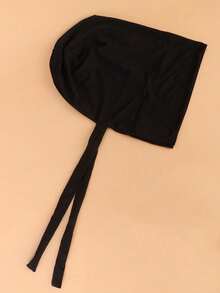 1 pieza Gorro suave minimalista de mujer, gorro turbante - Negro - Ver 3