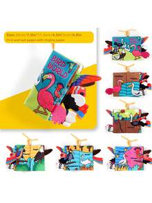 Infant Enlightenment Early Education Tear-Resistant 6-Page Cloth Book, 0-1-2 Years Old Baby's First Book, Built-In Fun Crinkle Paper, Washable & Chewable Material, Animal/Ocean/Insect/Fruit Themes Available, Newborn Sensory/Cognitive Development Toy, Christmas/Halloween Parent-Child Interactive Gift, Thanksgiving Gift For Boys & Girls - Multicolor - View 19