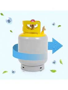 GCCSJ 30LB Refrigerant Recovery Tank - Multi-Gas AC Freon Recovery Cylinder For R12/R22/R134A/R410A, Heavy-Duty Steel Tank With 1/4" SAE Y Valve & Dual Valve Ring, DOT-Certified Reusable HVAC Tool For Auto & Home AC Repair (Gray/Yellow)