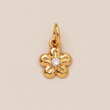 1pc Colorful Fashionable Pearl Lucky Clover Coconut Tree Flower Zirconia Natural Stone Pendant, Plated With 18K Gold, DIY Jewelry Accessories, DIY Necklace Accessories, Bracelet Accessories, Keychain Accessories, Easy To Match, Can Be Worn As An Exquisite Talisman Pendant. - Multicolor - View 16