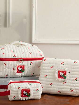 Sanrio 1Pc Handbag Hello Kitty Kawaii Anime Kitty Cat Decorate Accessories Handbag Storage Tote Bags Gift Travel Essentials For Holiday Vacation Makeup Bag Makeup Organizer Travel Bag For Women