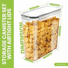 ZHANG Utopia Kitchen Cereal Containers Storage Liter Airtight Food Storage Containers Cereal Dispenser For Pantry Organization And Storage Clear 4 Liter Pack Of 6 WEIJIAA - Clear - 查看 2