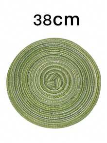 4pcs/6pcs/8pcs/11.8-Inch Round Woven Placemats, Washable Kitchen Table Mats Suitable For Family Gatherings, Weddings, Parties (Coffee Brown) - Green - View 7