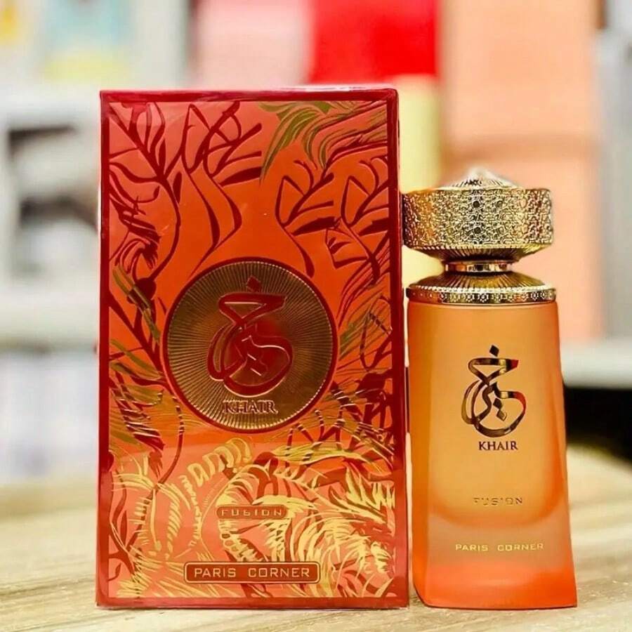 Khair Fusion Paris Women's Perfume - Persistent Lychee, Blackberry And Red Apple Fragrance, Elegant Golden Flower Design Bottle Body, Formaldehyde Free/BPA Luxury Perfume, Suitable For Daily And Special Occasions (3.4 Oz/100 Ml) - 粉色 - 查看 1