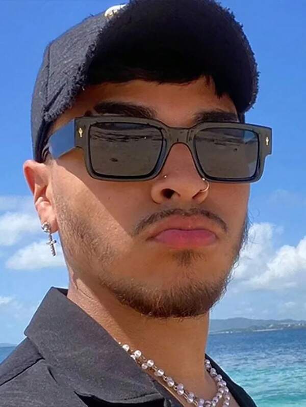 1pc Polygon Geometric Full-Frame Fashion Glasses For Men, Casual And Versatile, Suitable For Wearing On Various Occasions.