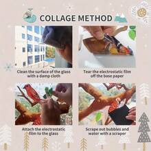 1 pieza Adhesivo de ventana de árbol de Navidad de vidrio colorido - PVC electrostático adhesivo, decoración moderna del hogar, perfecto para exhibiciones navideñas, pegatinas de pared de adornos navideños, decoración de habitación, pegatinas de pared, decoración del hogar, decoraciones navideñas, decoraciones navideñas para el hogar