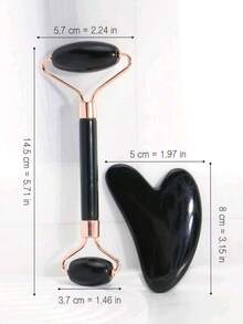 2pcs Facial Beauty Massage Tool Set, With Roller Massager And Scraping Board, Facial Massage Tools, Can Also Be Used For Body And Back, Pink/White/Black Optional, Christmas Gift.