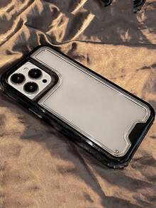 1个三合一透明防摔手机壳，兼容 17 Air 16 15 14 13 12 11 Pro Max，硬质PC材质 - 黑色 - 查看 3