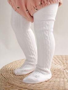 Bộ 5 quần tất dệt kim trơn màu ngẫu nhiên cho bé, quần legging dễ thương, thích hợp mặc hàng ngày, mùa thu/đông - Nhiều màu - Xem 2