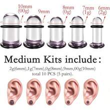 12Pcs Glass Stretching Kit With Rubber O-Rings For Body Piercing - Purple - View 9
