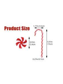 20 piezas Decoraciones de bastón de caramelo navideño, adornos para árbol de Navidad, set de adornos para árbol de Navidad en forma de bastón de caramelo rojo y blanco y molino de viento. Decoración navideña interior, decoración colgante encantadora, adecuada para árbol de Navidad, coronas, fiesta con temática de caramelos navideños