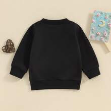 Mommy And Me Matching Outfits Christmas/Halloween Sweatshirts Family Matching Xmas Clothes Long Sleeve Crewneck Mama/Mini Letter Print Sweatshirts Pullover Tops Winter Fall Clothes - 黑色 - 查看 10