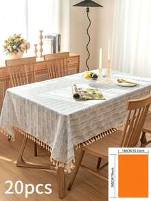 1 szt. Prostokątny obrus w stylu wiejskim z białymi stokrotkami i frędzlami, uniwersalny do codziennego użytku, na święta, urodziny, imprezy, spotkania rodzinne, pikniki, stoły obiadowe, do kuchni, wystroju wnętrz, na każdą porę roku - Niebieski - Zobacz 21