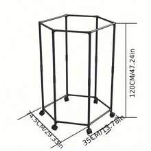 1pc 360° Rotating Floor Standing Garment Rack With Wheels - Sturdy Metal Frame, Space-Saving Portable Design, Suitable For Laundry Room, Boutique Display And Home Storage, 150 Lbs Capacity, Clothes Hanger, Laundry Room Accessory, Modern Aesthetic, Durable Structure