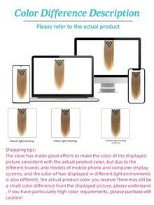7pcs/Set 16" Clip-In Hair Extensions, Black Straight Long Hair, Natural Ombre, Heat Resistant Fiber, For Women - Multicolor - View 9
