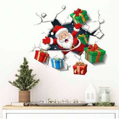 1PC Santa Claus Wall Sticker Decoration Suitable For Bedroom, Living Room And Other Wall Sticker Decoration Room Decor Bedroom Decor Kitchen Decor Wal