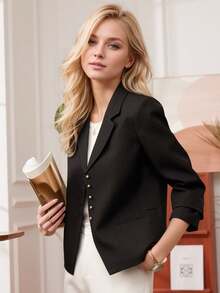 女士时尚休闲西装外套，高品质别致风格，2025 年春秋季新品