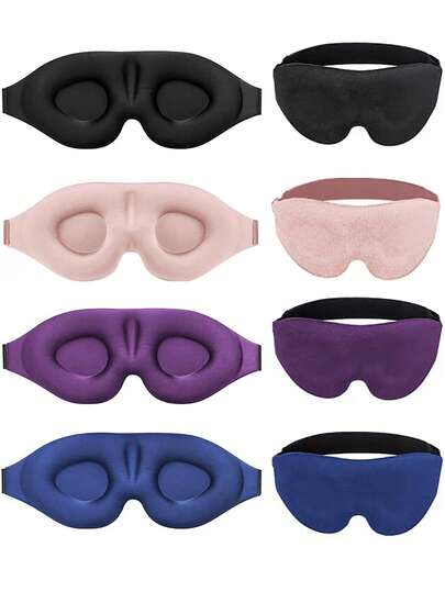 1pc 3D Contoured Sleep Eye Mask, Lightweight & Comfortable, Ideal For Deep Sleep & Relaxation. Adjustable Soft Eye Mask Suitable For Yoga, Travel And Daily Use. Elastic Strap Sleep Mask, Unisex Blackout Eye Mask, Essential For Vacation, Travel, Eyelash, School, Back To School, Travel, Travel Essential, Home Essential, Eye Mask, Sleep Mask
