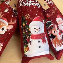 1/4/8pcs Christmas Wine Bottle Bags With Drawstring, Jute Hessian Burlap Wine Gift Bottle Bags, Reusable Fabric Bottle Gift Bags For Christmas, Birthday, Christmas Eve, Travel, Holiday, Party Christmas Christmas Decorations Christmas Pajamas Christmas Gifts Christmas Decor