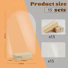 15 piezas de placas de acrílico en blanco con soportes de madera, soportes de tarjetas de señalización arqueada para mesa, adecuados para bodas, fiestas de cumpleaños, decoración de tarjetas de lugar de hotel