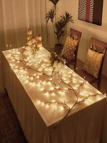 8 Beleuchtungsmodi: Dekorative Weidenleuchte für Zuhause, USB-dekorative Zweigbeleuchtung, 48/96 LEDs, Weihnachtsparty Nachtlicht, Schlafzimmer Kamin, Wohnzimmer Balkon Wanddekoration, Frohes Eid Al-Fitr, IPX4 wasserdicht für den Außenbereich