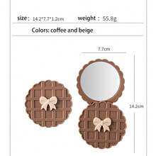 1pc Double-Sided Compact Makeup Mirror, Rotatable Portable Small Mirror For Makeup Touch-Ups, Lightweight