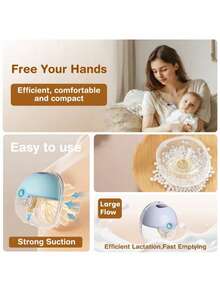 1 Piece, 180ml Wearable Electric Breast Pump, Three Modes: Lactation Mode, Massage Mode, Pumping Mode, Each Mode Has 9 Adjustable Settings, Low Noise, Anti-Spill Design